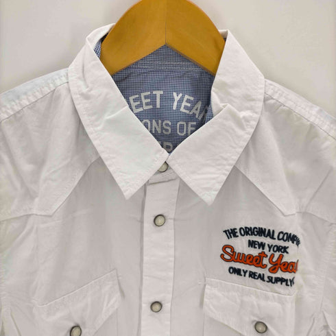 スウィートイヤーズ SWEET YEARS 胸元ワンポイント刺繍シャツ メンズ import:M