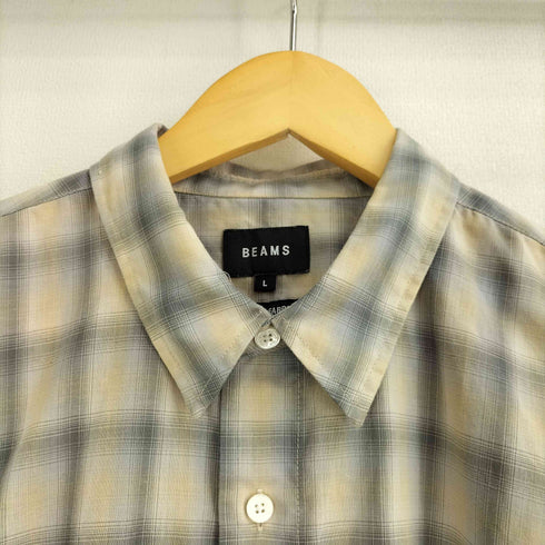 ビームス BEAMS 22SS オンブレチェック イージーシャツ 半袖 メンズ JPN:L