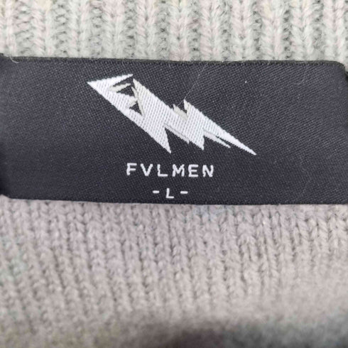 FVLMEN フリンジボーダーニット メンズ