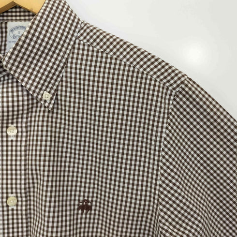 ブルックスブラザーズ BROOKS BROTHERS SLIM FIT チェック ボタンダウンシャツ メンズ import:S