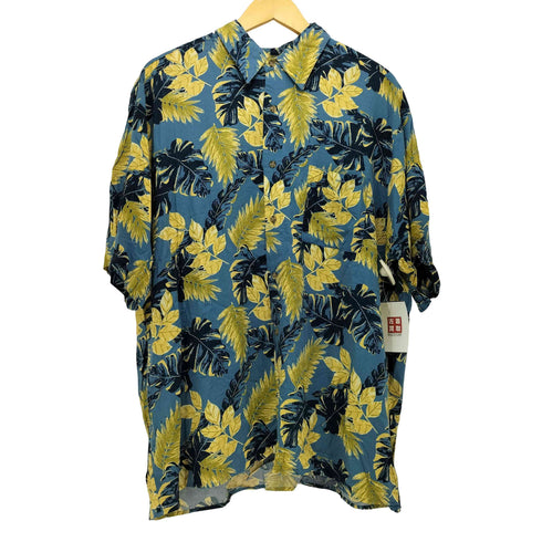 ピューリタン PURITAN 90-00S 韓国製 ボタニカル柄 S/S レーヨン シャツ メンズ import:XL