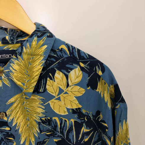 ピューリタン PURITAN 90-00S 韓国製 ボタニカル柄 S/S レーヨン シャツ メンズ import:XL