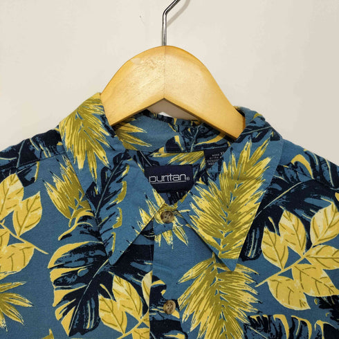 ピューリタン PURITAN 90-00S 韓国製 ボタニカル柄 S/S レーヨン シャツ メンズ import:XL