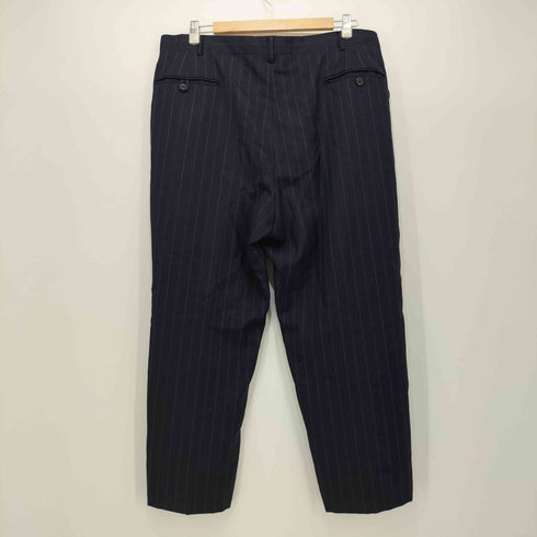 ポロバイラルフローレン Polo by RALPH LAUREN ポニー無し 裏地レーヨン ヴァージン ウール ストライプ 2タック スラックス パンツ メンズ 42
