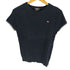 ポロジーンズカンパニーラルフローレン POLO JEANS COMPANY RALPH LAUREN 星条旗 ロゴ ケーブル リブライン フレンチスリーブ ニット Tシャツ レディース import:L