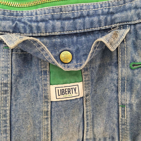 リバティ LIBERTY ロゴ刺繍 デニム オーバーオール メンズ 48×30