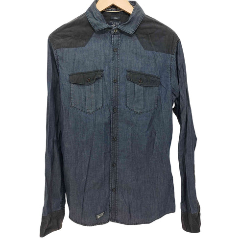 アルマーニジーンズ ARMANI JEANS SLIM コーデュロイ切替デニムシャツ メンズ M