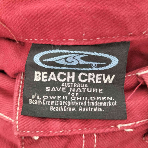 BEACH CREW SAVE NATURE ロゴ ワッペン クロップド パンツ メンズ L