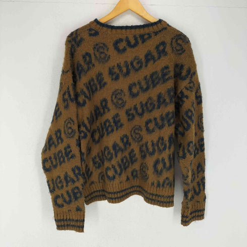 キューブシュガー CUBE SUGAR ロゴデザインシャギーニット レディース m