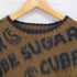 キューブシュガー CUBE SUGAR ロゴデザインシャギーニット レディース m