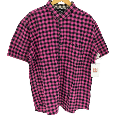 ステューシー Stussy 00S Worldwide バッファローチェック 切替カラー コットン フランネル S//S シャツ メンズ import:L