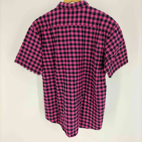 ステューシー Stussy 00S Worldwide バッファローチェック 切替カラー コットン フランネル S//S シャツ メンズ import:L