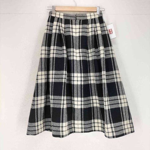 J&R カシミヤ混ウールチェックプリーツスカート レディース S