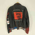 MIRAGE Messageries Aeriennes Mirage Bomber カスタム ペイント スタッズ パンク パイロット レザー ジャケット メンズ 38