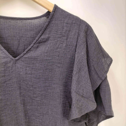 ノーブル Noble 24SS ファジーリネンラッフルブラウス レディース FREE