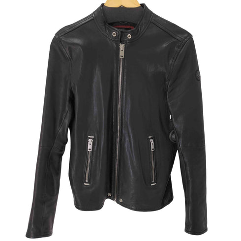 ディーゼル DIESEL timeless ラムレザーシングルライダースジャケット メンズ import:M