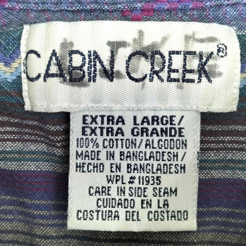 キャビンクリーク CABIN CREEK 90S ネイティブ ジャガード 織り シャツ メンズ import:L
