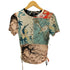 デシグアル Desigual 21SS ギャザーとデジタルプリントパッチワーク入りレディーススリムTシャツ レディース JPN:M
