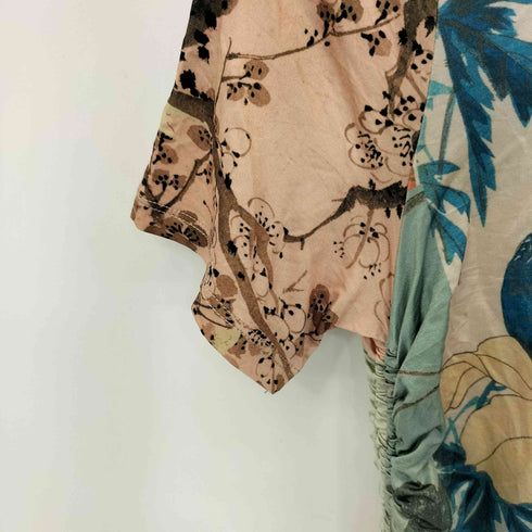 デシグアル Desigual 21SS ギャザーとデジタルプリントパッチワーク入りレディーススリムTシャツ レディース JPN:M