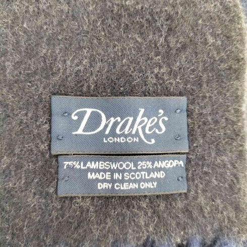 ドレイクス Drakes ラムウール アンゴラ バイカラーフリンジマフラー メンズ