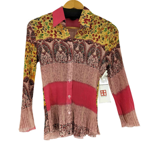 ST.HELENA 花柄プリーツ L/S シャツ レディース