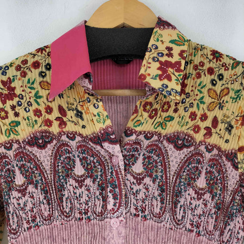 ST.HELENA 花柄プリーツ L/S シャツ レディース