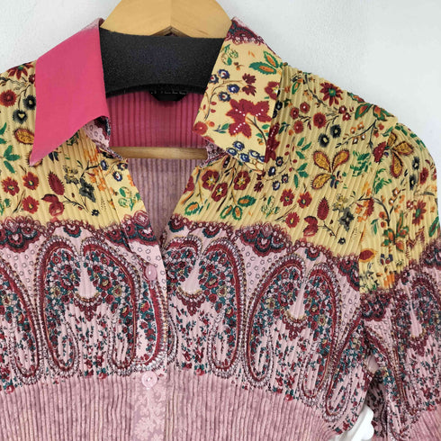 ST.HELENA 花柄プリーツ L/S シャツ レディース