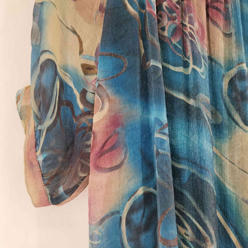 総柄シアーワンピース レディース