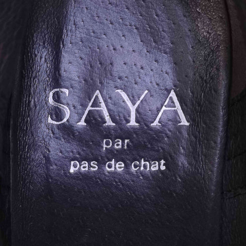 サヤ SAYA ラウンドトゥ レザー ショートブーツ レディース 23 1/2