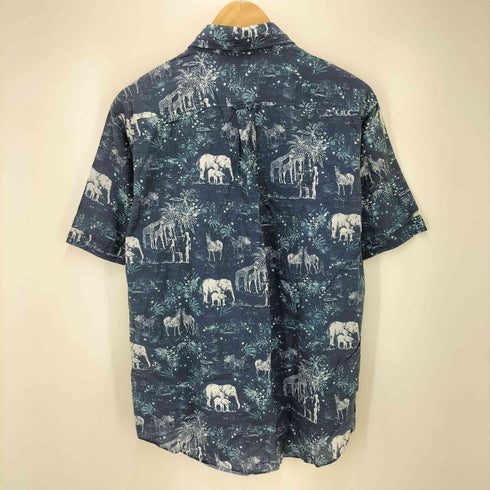 ジョセフアボード JOSEPH ABBOUD コットン アニマル 総柄 S/S レギュラーカラー シャツ メンズ JPN:M