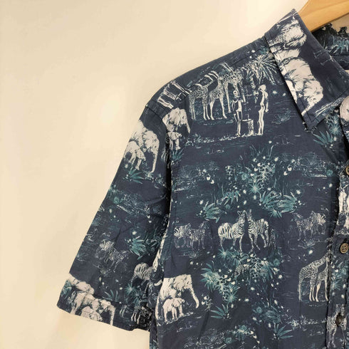 ジョセフアボード JOSEPH ABBOUD コットン アニマル 総柄 S/S レギュラーカラー シャツ メンズ JPN:M