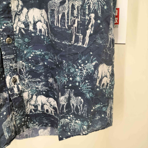 ジョセフアボード JOSEPH ABBOUD コットン アニマル 総柄 S/S レギュラーカラー シャツ メンズ JPN:M
