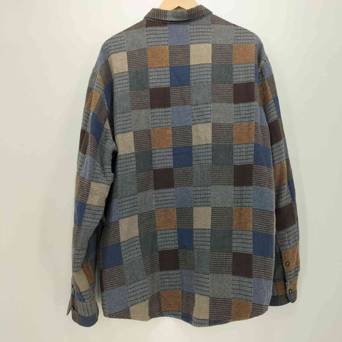 パパス papas ブロックチェック ボタンダウン L/S ネルシャツ メンズ 52