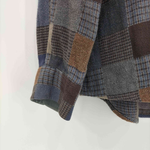 パパス papas ブロックチェック ボタンダウン L/S ネルシャツ メンズ 52