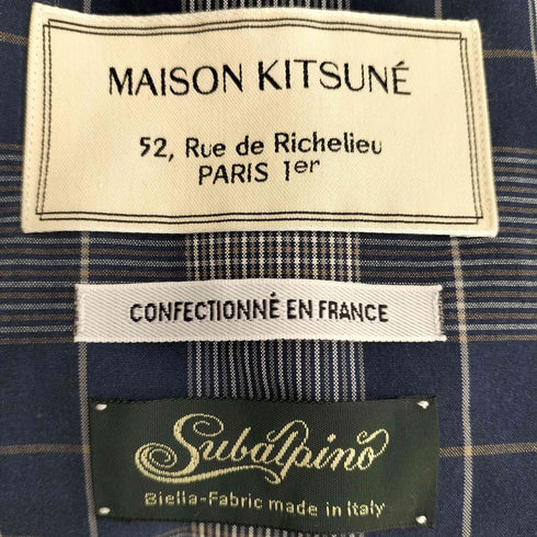 メゾンキツネ MAISON KITSUNE SUBALPINO フランス製 チェック柄 3B テーラードジャケット メンズ 44