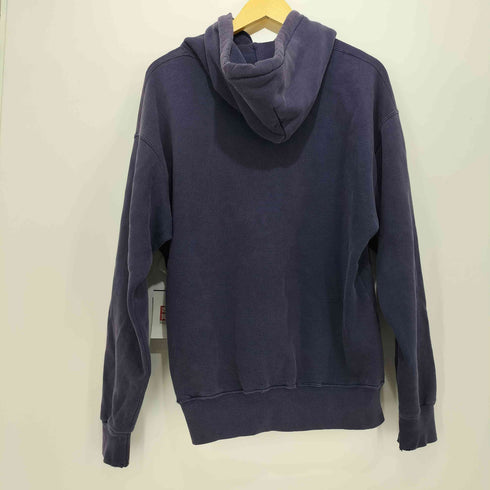 エルエルビーン L.L.Bean 90S USA製 RUSSELL ATHLETIC製 フロントボタン プルオーバー パーカー ナス紺 メンズ import:L