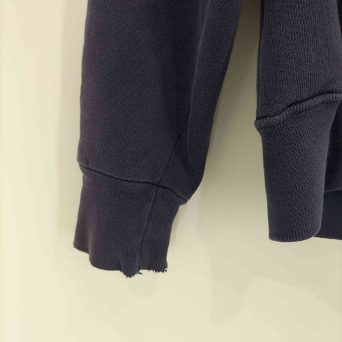 エルエルビーン L.L.Bean 90S USA製 RUSSELL ATHLETIC製 フロントボタン プルオーバー パーカー ナス紺 メンズ import:L