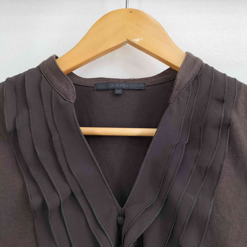 アナイ ANAYI フリルデザイン Vネック 半袖 Tシャツ レディース JPN:38