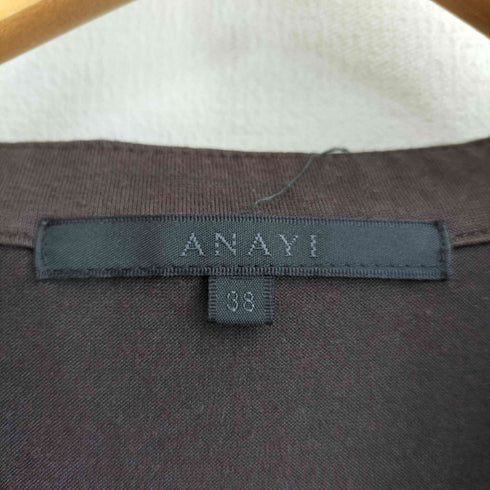 アナイ ANAYI フリルデザイン Vネック 半袖 Tシャツ レディース JPN:38