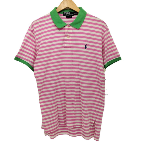 ポロバイラルフローレン Polo by RALPH LAUREN CUSTOM FIT ポニー刺繍 ボーダー ポロシャツ レディース M