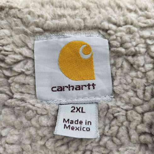 カーハート Carhartt メキシコ製 SANDSTONE RUGGED VEST 裏地ボア ダック地 ジップベスト メンズ 2XL