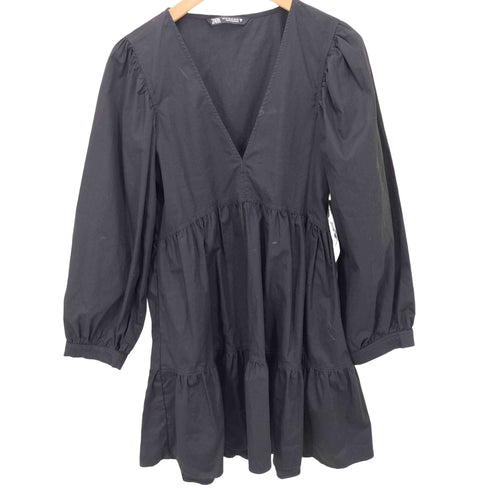 ザラ ZARA パフスリーブ チュニック ワンピース レディース import:XS
