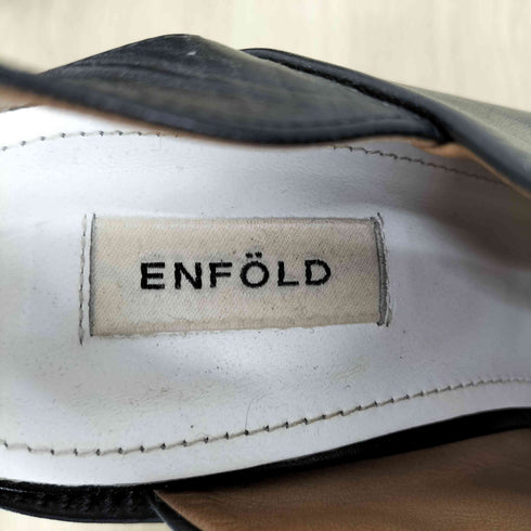 エンフォルド ENFOLD チャンキーヒール オープントゥヒールサンダル レディース 38