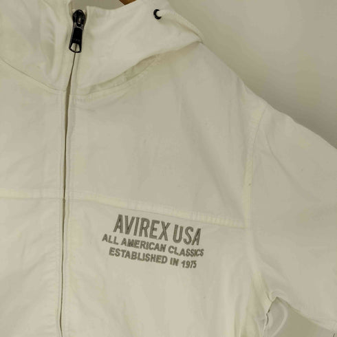 アヴィレックス AVIREX HOODED ZIP UP SHIRT BIG LOGO フーデッド ジップ アップ シャツ ビック ロゴ S/S パーカー メンズ import:L