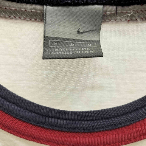 ナイキ NIKE 00S グレータグ スウッシュ ロゴ プリント リブカラー S/S クルーネック Tシャツ メンズ import:M