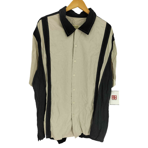ジョセフアンドフェイス Joseph&Feiss ステッチ 切替 開襟 シルク S/S オープンカラー シャツ メンズ import:XXL