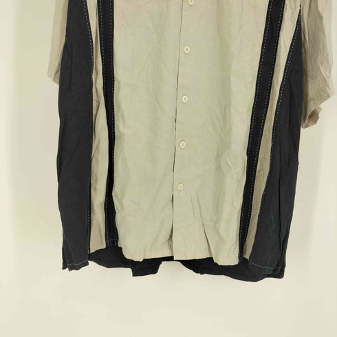 ジョセフアンドフェイス Joseph&Feiss ステッチ 切替 開襟 シルク S/S オープンカラー シャツ メンズ import:XXL