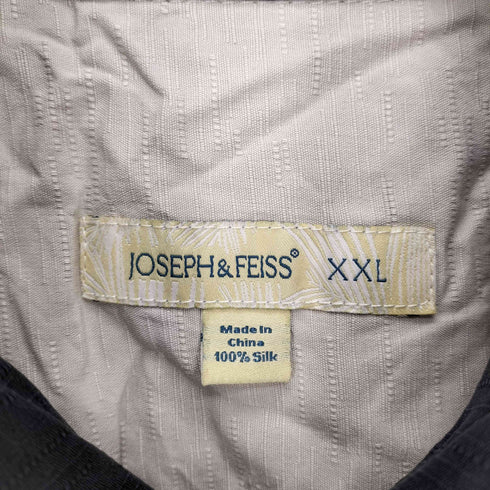 ジョセフアンドフェイス Joseph&Feiss ステッチ 切替 開襟 シルク S/S オープンカラー シャツ メンズ import:XXL