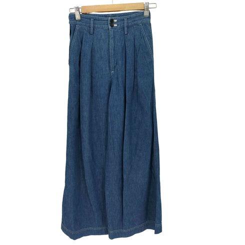 トゥモローランドマカフィー tomorrowland macphee ライトデニム ベルテッドワイドパンツ レディース 32