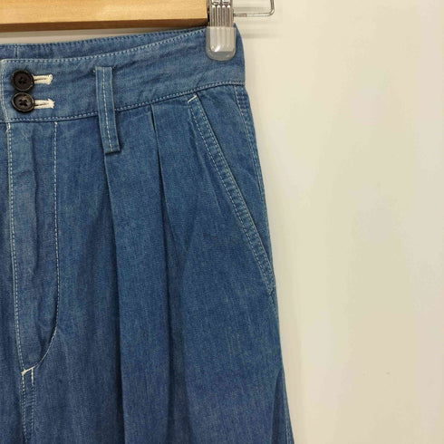 トゥモローランドマカフィー tomorrowland macphee ライトデニム ベルテッドワイドパンツ レディース 32